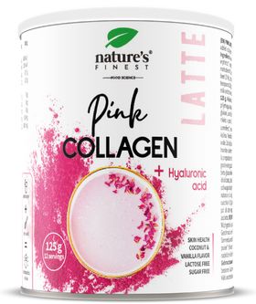 Nature's Finest Pink Latte Collageen met hyaluronzuur en ashwagandha